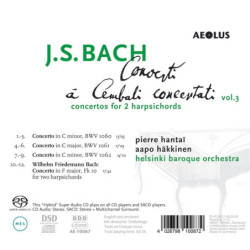 J.S. Bach (1685-1750), W.F. Bach (1710-1784) - Intégrale des concertos pour clavier, vol.3 / Hakkinen, Hantaï