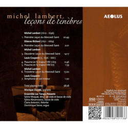 Michel Lambert Leçons de ténèbres Ensemble Les Temps Présents, Monique Zanetti