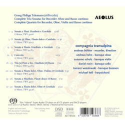 Telemann Sonates en trio & quatuors Compagnia Transalpina