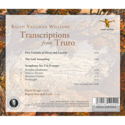 Vaughan Williams Transcriptions from Truro pour orgue