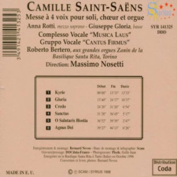 Saint-Saëns Messe à 4 voix / Massimo Nosetti