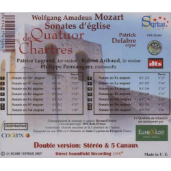 Mozart Sonates d'église, Patrick Delabre, orgue