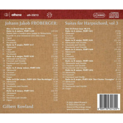 Jakob Johann Froberger Suites pour clavecin, vol.3, Gilbert Rowland