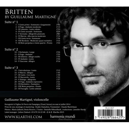 Britten Les 3 suites pour violoncelle seul, Guillaume Martigné