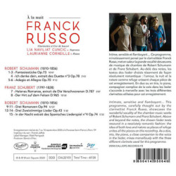 Schumann, Schubert, A la nuit, Franck Russo, clarinette et cor de basset