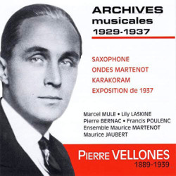 Pierre Vellones (1889-1939) - Archives musicales 1929-1937