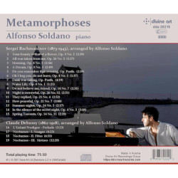 Métamorphoses Rachmaninov, Debussy, Alfredo Soldano, piano