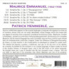 Maurice Emmanuel Les 6 sonatines pour piano Patrick Hemmerlé