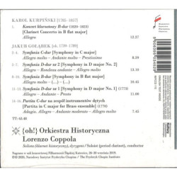 Golabek, Kurpinski Cto Clarinette/Symph - Lorenzo Coppola, Clarinet, Oh! Orkiestra History