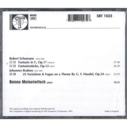 BENNO MOISEIWITSCH, piano, Brahms, Schumann