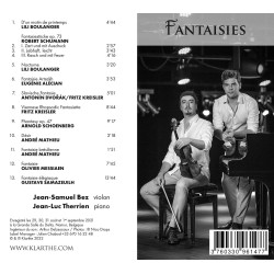 Fantaisies Jean-Samuel Bez violon Jean-Luc Therrien piano