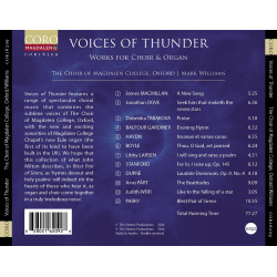 Voices of Thunder Oeuvres pour chœur et orgue Choir of Magdalen College, Oxfor