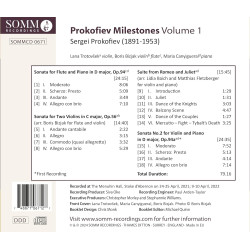 Serge Prokofiev Milestones vol.1, Trotovsek, Bizjak, Canyigueral