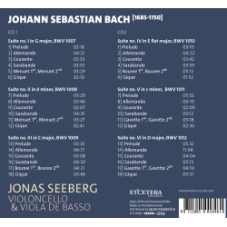 Bach Les Suites pour violoncelle seul BWV 1007 -1012 Jonas Seeberg